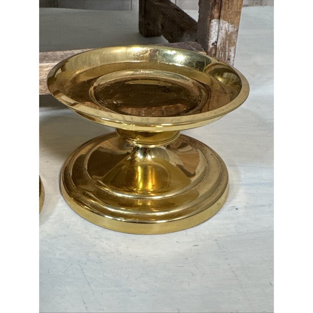 Vintage Partylite 2” Brass Pedestals Set Of 2 - Picture 7 of 8